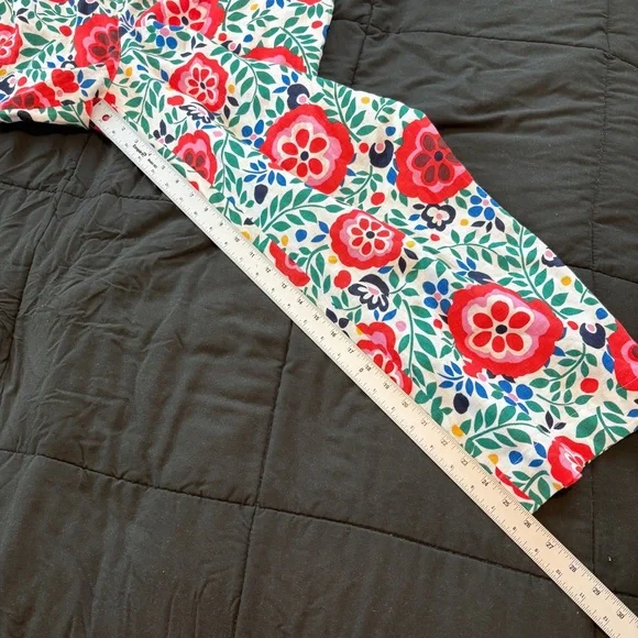 Boden Belted Linen Pant Multi Foliage Womens Size‎ 14